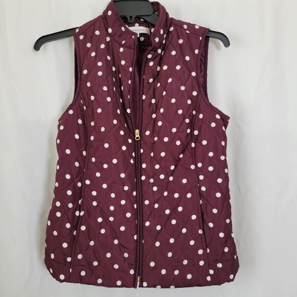 Croft & Barrow Small jacket/vest Dots sleeveless Puffer full zip EUC - Picture 1 of 8